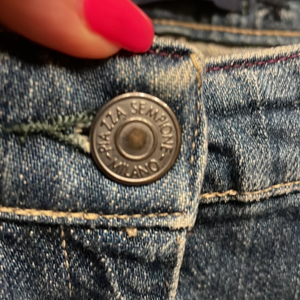 PIAZZA SEMPIONE  made in ITALY women’s boot cut Med wash denim jeans stretch 38 - Picture 12 of 14